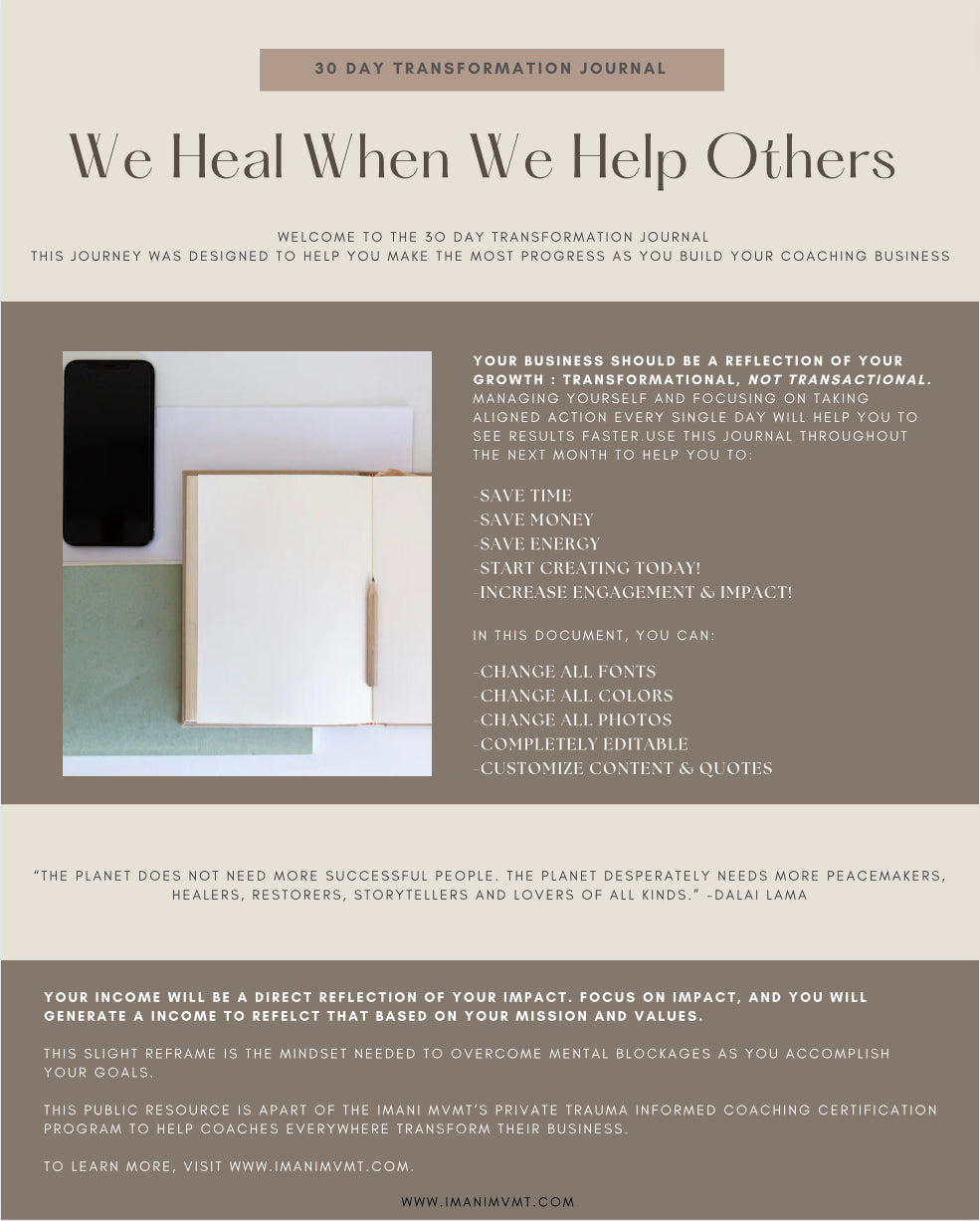 The 30 Day Business Transformation Journal
