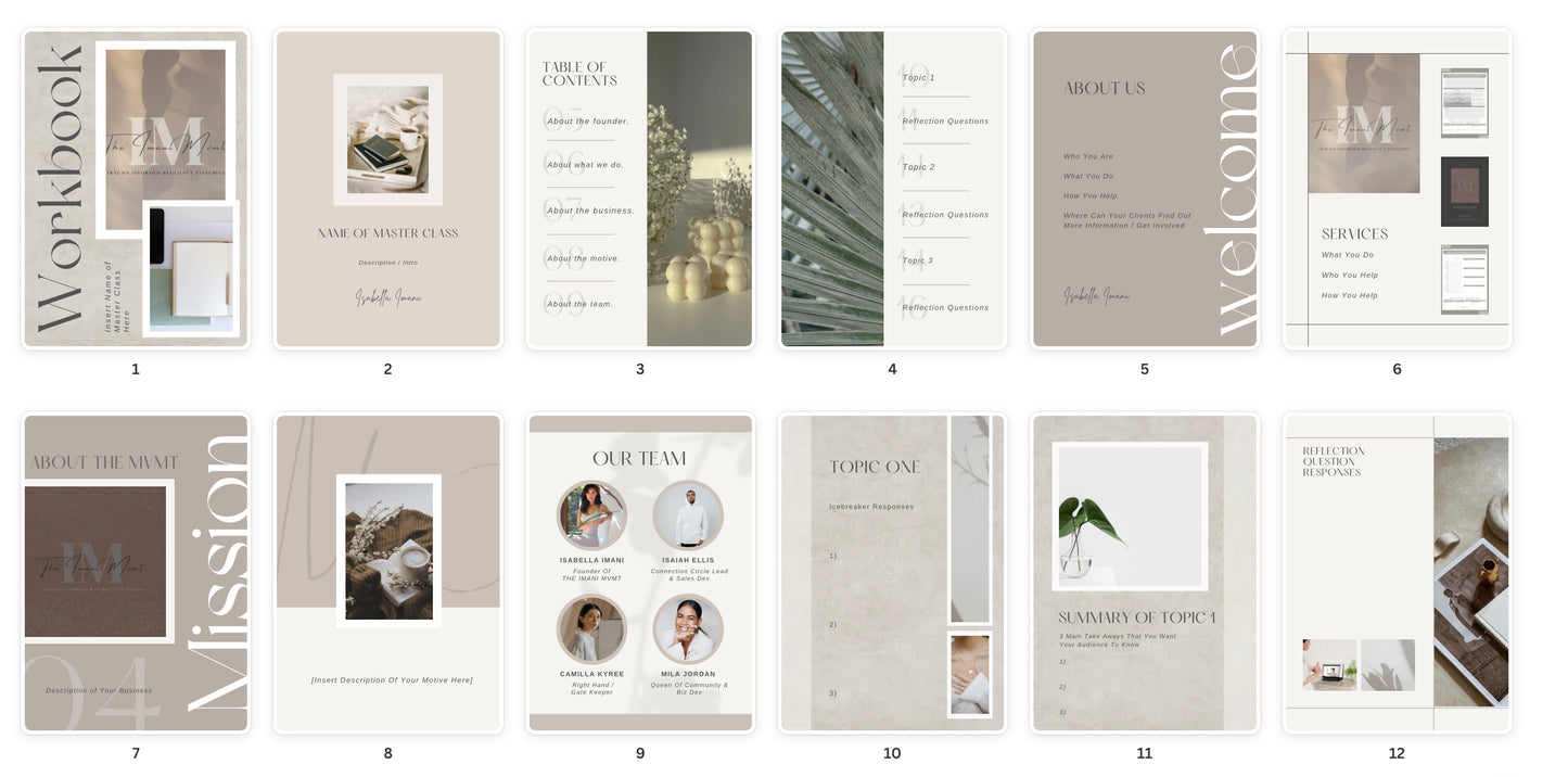 Masterclass Templates & Workbooks