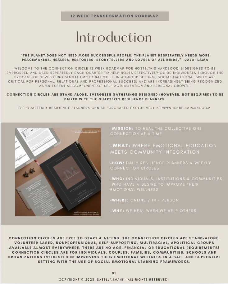 Isabella Imani’s Connection Circle 12 Week Program