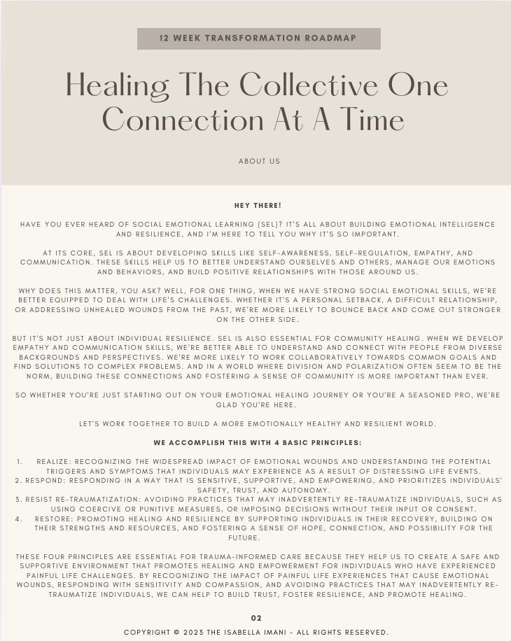 Isabella Imani’s Connection Circle 12 Week Program