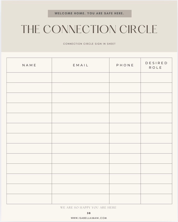Isabella Imani’s Connection Circle 12 Week Program